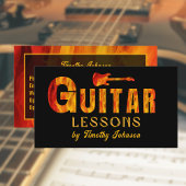 Gitaarlessen Visitekaartje w Hot Flaming Letters