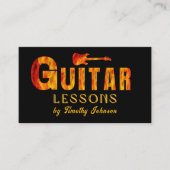 Gitaarlessen Visitekaartje w Hot Flaming Letters (Voorkant)