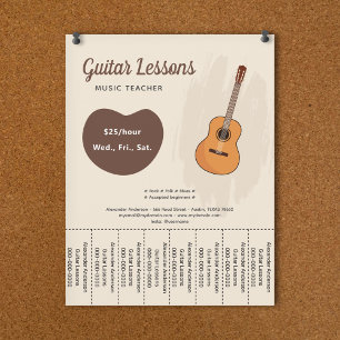Gitaarlessenaarscheur stroken flyer