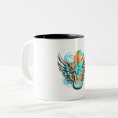 Gitaarliefde Tweekleurige Koffiemok (Voorkant links)