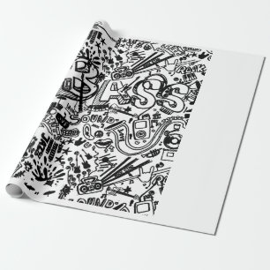 gitaarliefhebber Gitaar Patroon Gift Cadeaupapier