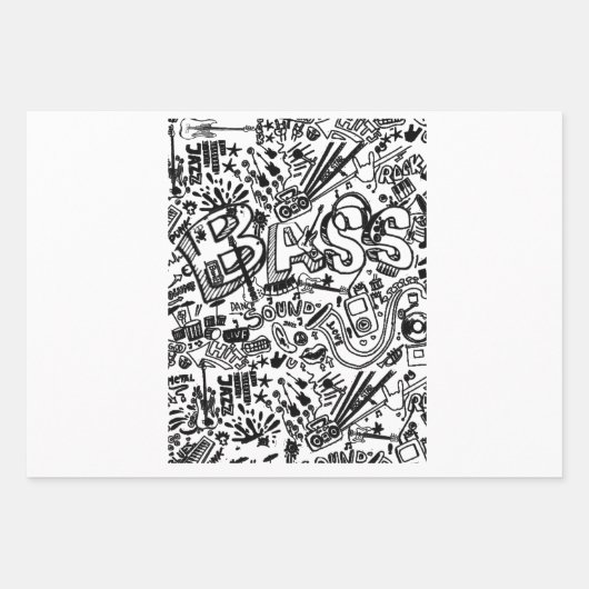 gitaarliefhebber | Gitaar Patroon Gift Inpakpapier Vel (Voorkant)