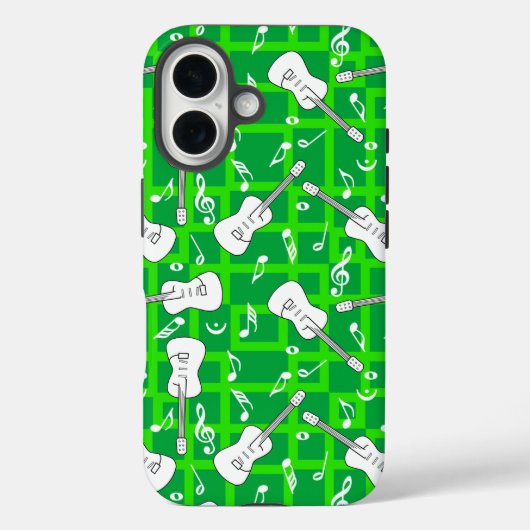 Gitaarlijnen Muzieknoten Case-Mate iPhone Case (Achterkant)