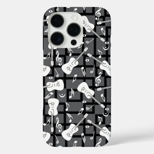 Gitaarlijnen Muzieknoten Case-Mate iPhone Case (Achterkant)