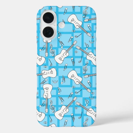 Gitaarlijnen Muzieknoten Case-Mate iPhone Case (Achterkant)