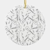 Gitaarlijnen Muzieknoten Keramisch Ornament (Voorkant)