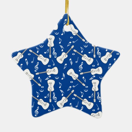 Gitaarlijnen Muzieknoten Keramisch Ornament (Achterkant)