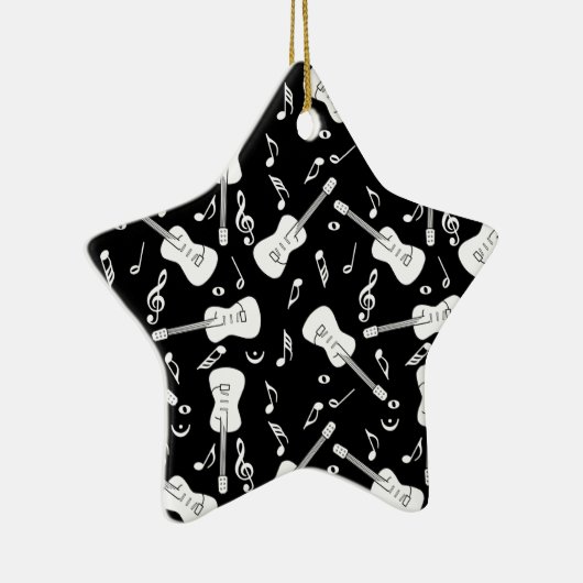 Gitaarlijnen Muzieknoten Keramisch Ornament (Rechts)