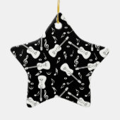 Gitaarlijnen Muzieknoten Keramisch Ornament (Voorkant)