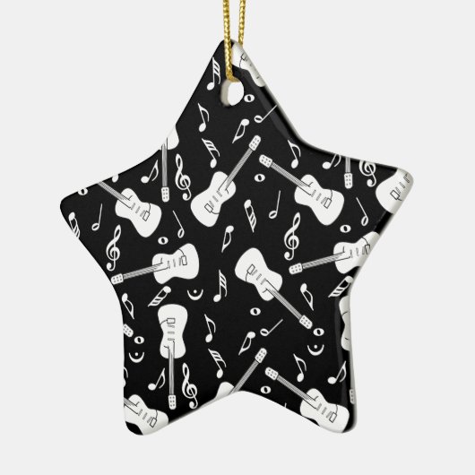Gitaarlijnen Muzieknoten Keramisch Ornament (Links)