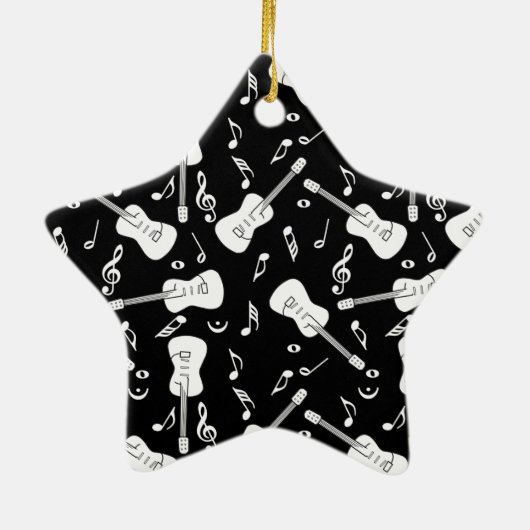 Gitaarlijnen Muzieknoten Keramisch Ornament (Achterkant)