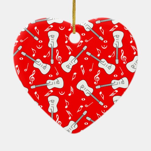 Gitaarlijnen Muzieknoten Keramisch Ornament (Achterkant)