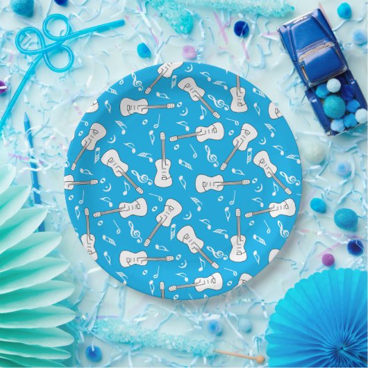 Gitaarlijnen Muzieknoten Papieren Bordje (Feest)