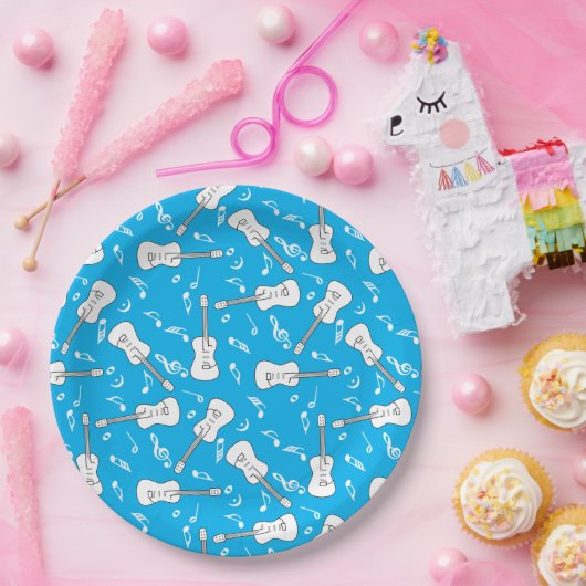 Gitaarlijnen Muzieknoten Papieren Bordje (Feest)