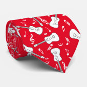 Gitaarlijnen Muzieknoten Stropdas (Opgerold)