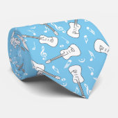 Gitaarlijnen Muzieknoten Stropdas (Opgerold)