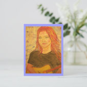 gitaarmeisje briefkaart (Staand voorkant)