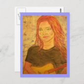 gitaarmeisje briefkaart (Voorkant / Achterkant)