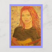 gitaarmeisje briefkaart (Voorkant)