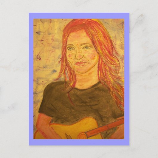 gitaarmeisje briefkaart (Voorkant)