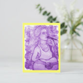 gitaarmeisje briefkaart (Staand voorkant)