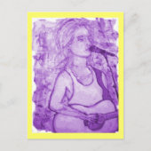 gitaarmeisje briefkaart (Voorkant)