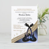 Gitaarmuziek Bar Mitzvah Kaart (Staand voorkant)