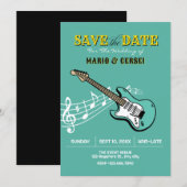 Gitaarmuziek bruiloft save the date (Voorkant / Achterkant)