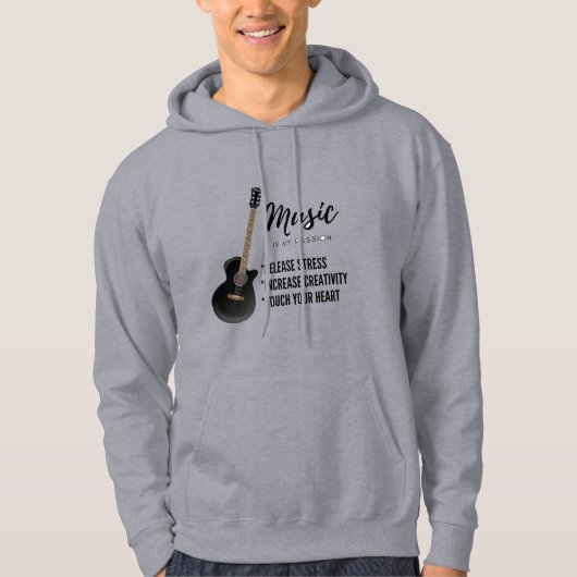gitaarmuziek hoodie (Voorkant)