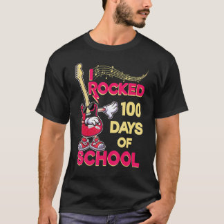 Gitaarmuziek Ik rockte 100 dagen school Leraar T-shirt