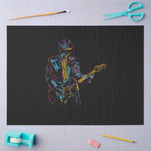 gitaarmuziek tissuepapier (Craft)