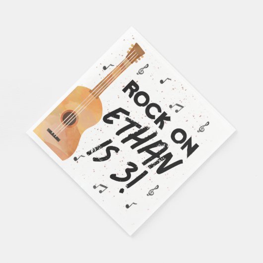 Gitaarmuziek Verjaardagsfeestje Papieren servetten (Hoek)