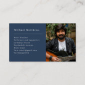 Gitaarmuziekdocent Custom Photo Visitekaartje (Achterkant)