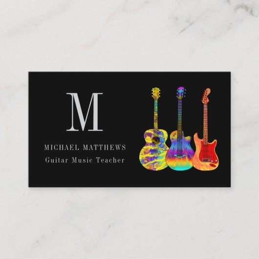 Gitaarmuziekleraar Custom Logo Visitekaartje (Voorkant)
