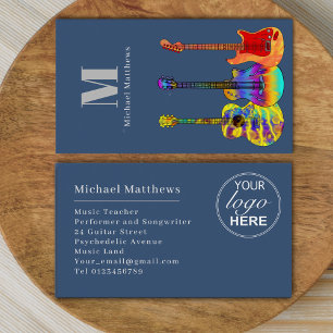 Gitaarmuziekleraar Custom Logo Visitekaartje