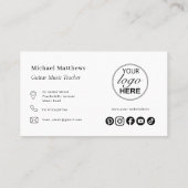 Gitaarmuziekleraar Logo en Social Media Custom Visitekaartje (Achterkant)