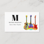 Gitaarmuziekleraar Logo en Social Media Custom Visitekaartje (Voorkant)