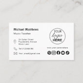 Gitaarmuziekleraar Logo en Social Media Custom Visitekaartje (Achterkant)