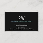 Gitaarmuzikant visitekaartje met gitaarpick (Achterkant)