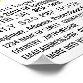 Gitaarnoten, Gitaarlessen Adverteren Poster (Hoek)