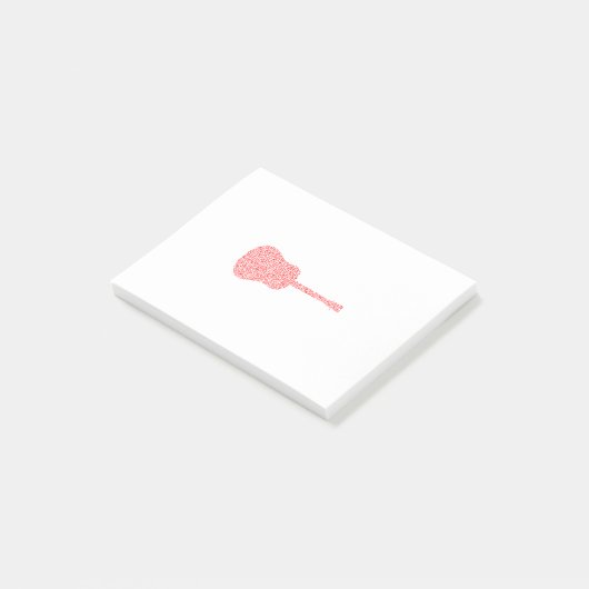 gitaarnoten in rood post-it® notes (Schuin)