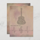 gitaarnoten met hartslag Kaart (Voorkant / Achterkant)