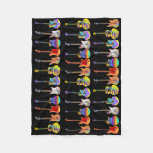 gitaarpatroon kleurig fleece deken (Voorkant)