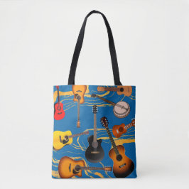 gitaarpatroon, muziek,stijl, blues, tote bag