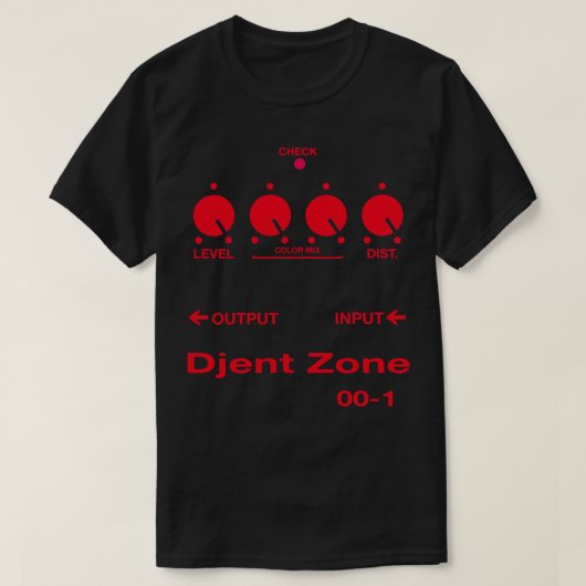 Gitaarpedaal DJENT ZONE Rood T-shirt (Design voorkant)