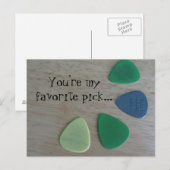 Gitaarpicks met spreuk briefkaart (Voorkant / Achterkant)