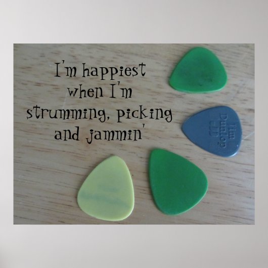 Gitaarpicks, Slaan, Plukken en Jammen Poster (Voorkant)
