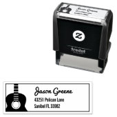 Gitaarpictogram retouradres  zelfinktende stempel (In situ)