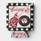 Gitaarplaat en Muzieknoten met lichte rand Blikjeskoeler (Voorkant)