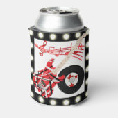 Gitaarplaat en Muzieknoten met lichte rand Blikjeskoeler (Blikje Achterkant)